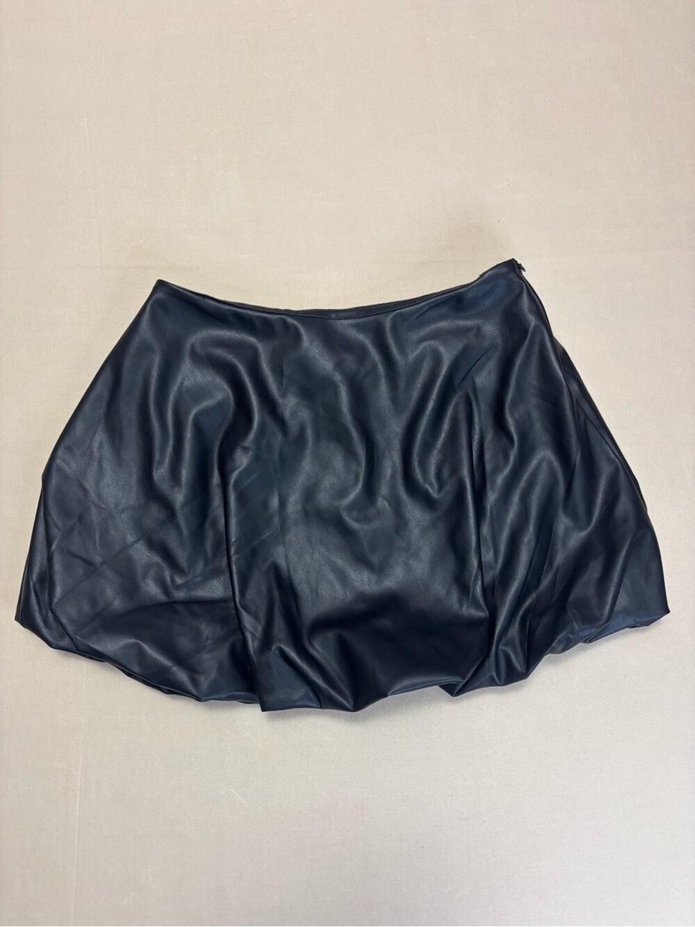 Blue B Black Faux Leather Bubble Hem Edgy Mini Skort Women's Size Small